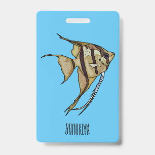 Angelfish cartoon illustration ID badge
