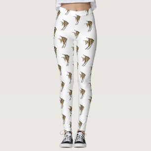 Angelfish cartoon illustration leggings