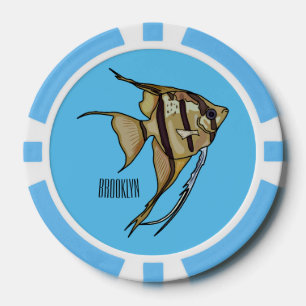 Angelfish cartoon illustration poker chips