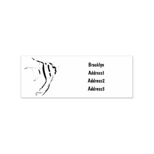Angelfish cartoon illustration rubber stamp