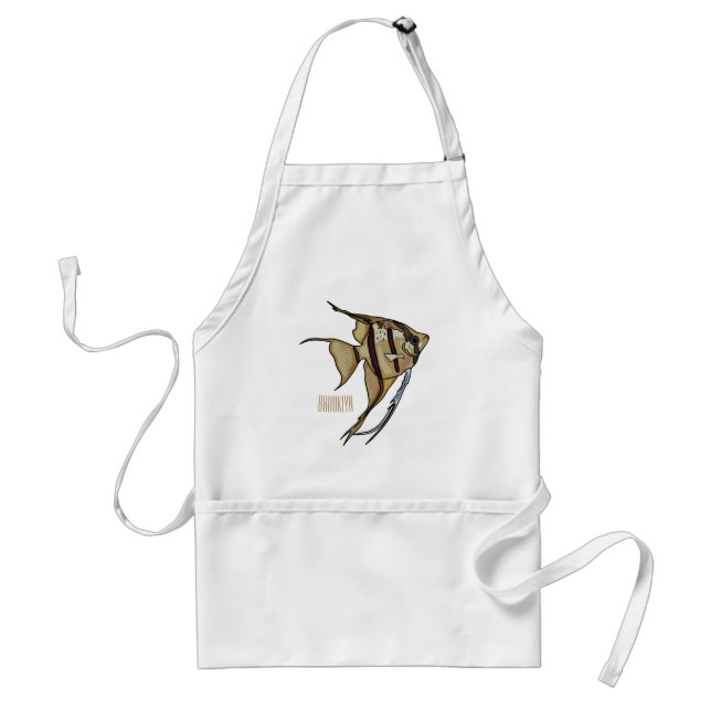 Angelfish cartoon illustration standard apron (Front)