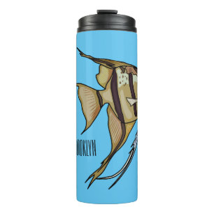 Angelfish cartoon illustration thermal tumbler