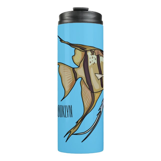 Angelfish cartoon illustration thermal tumbler (Front)
