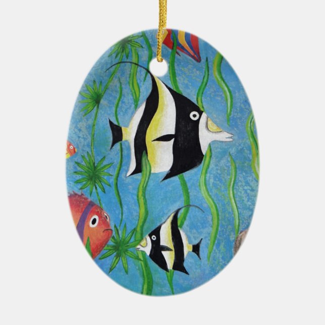 angelfish ceramic tree decoration (Front)
