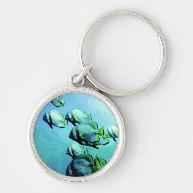 Angelfish Clear Blue Water Key Ring (Front)