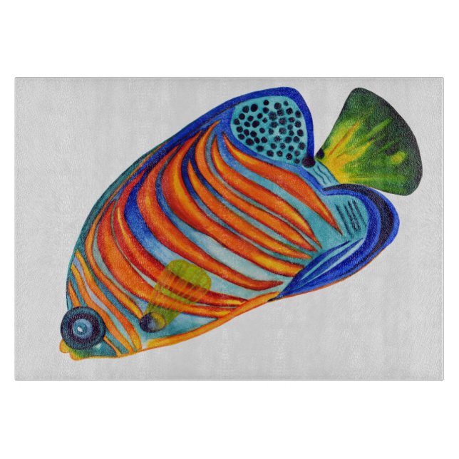 Angelfish design decorative chopping board (Front)