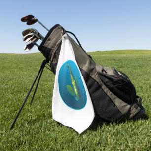 Angelfish - Design on gradient blue background Golf Towel