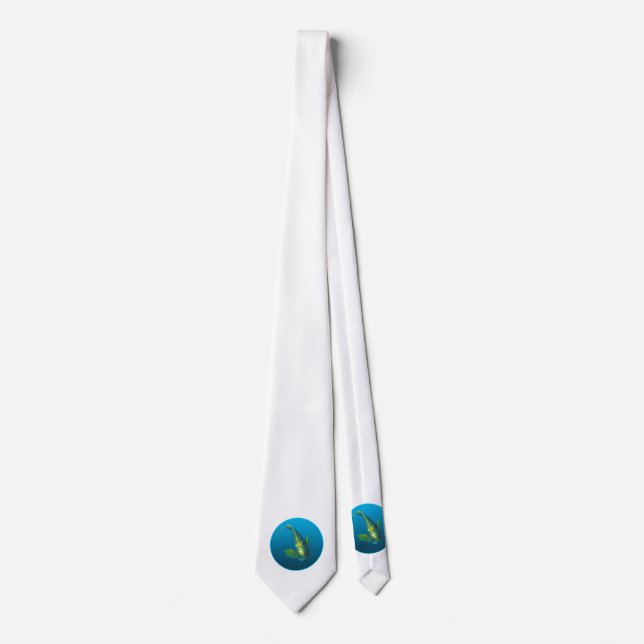 Angelfish - Design on gradient blue background |  Tie (Front)