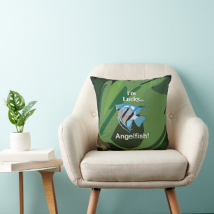 Angelfish Freshwater Aquarium Fish Fisherman Cushion