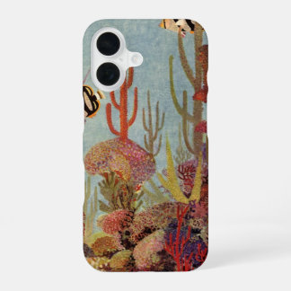 Angelfish in Coral, Vintage Tropical Fish in Ocean iPhone 16 Case