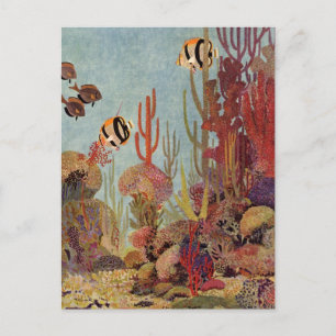 Angelfish in Coral, Vintage Tropical Fish in Ocean Postcard