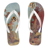 Angelfish in Coral, Vintage Tropical Fish in Ocean