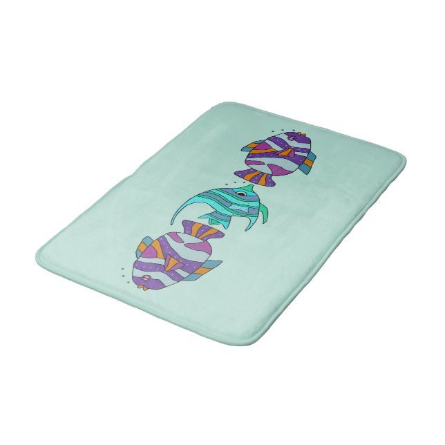 Angelfish Pattern Bath Mat (Angled)