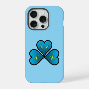 Angelfish Twins - 3 Black-bordered Blue Hearts iPhone 15 Pro Case