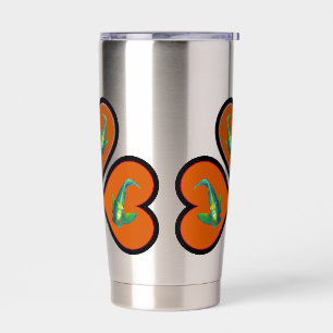 Angelfish Twins - 3 Black-bordered Red Hearts    Insulated Tumbler
