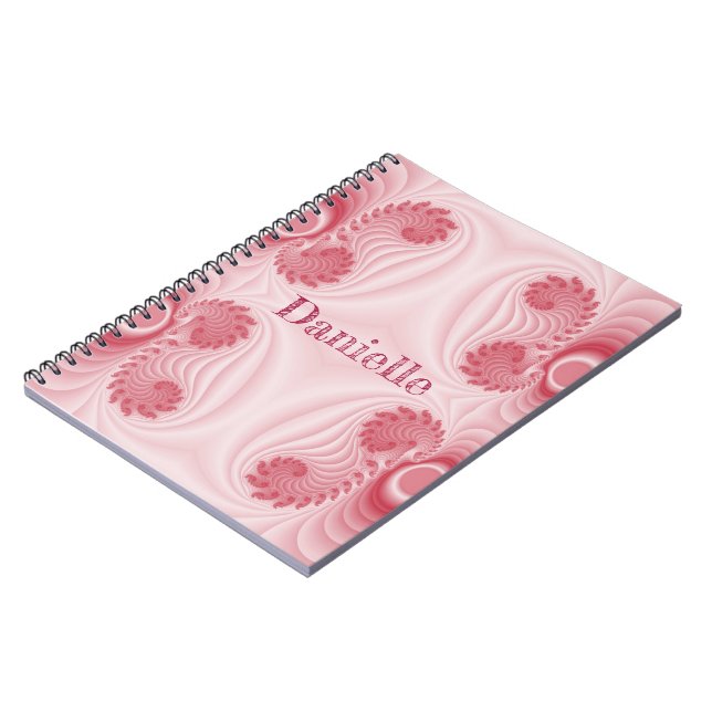 Angelheart Pink Fractal Design Notebook (Left Side)