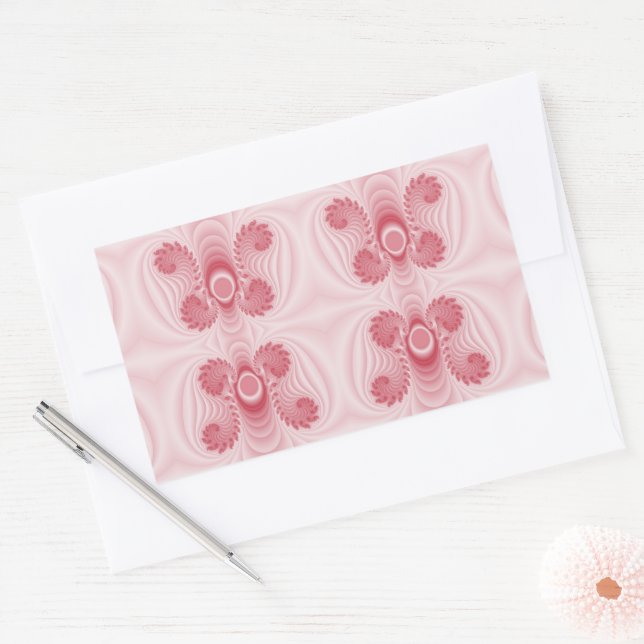 Angelheart Pink Fractal Design Rectangular Sticker (Envelope)