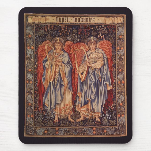Angeli Laudantes by Sir Edward Coley Burne Jones Mouse Pad (Front)