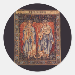 Angeli Laudantes (Praising Angels) by Burne Jones Classic Round Sticker