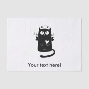 Angelic black cat cartoon tissue paper