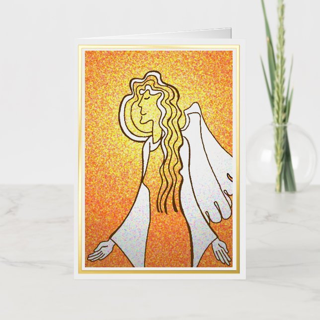 Angelic blessings foil greeting card (Front)