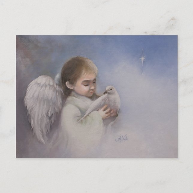 Angelic Blessings Holiday Postcard (Front)
