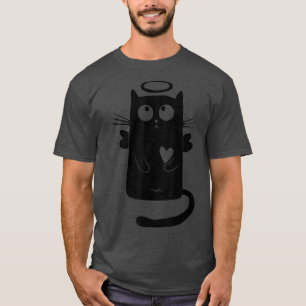 Angelic Cat Feline Halo Heart Kitten Love T-Shirt
