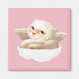 Angelic Dog and Cat on Cloud Magnet