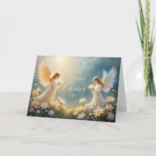 Angelic Easter Glow Heavenly Blessings Holiday Card