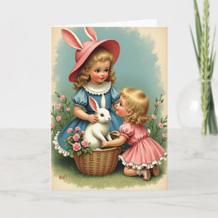 Angelic Girls Rabbit Friend Card