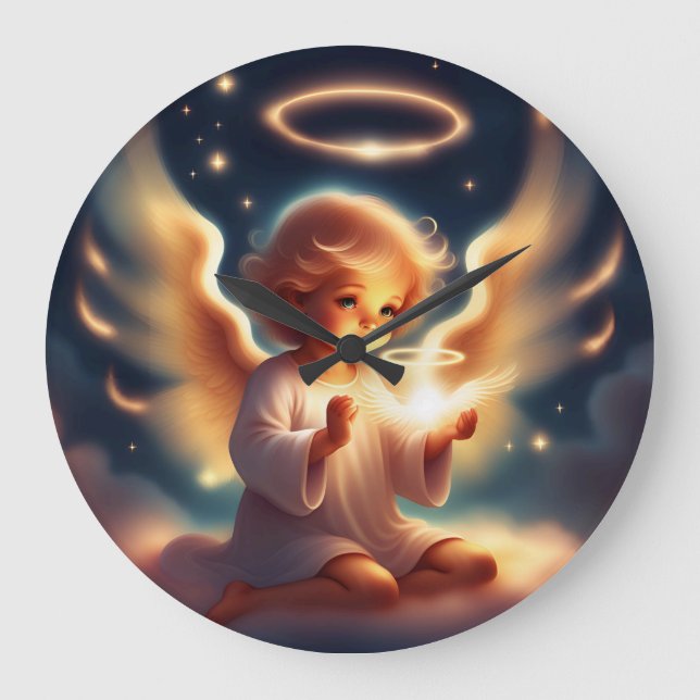 Angelic Glow Wall Clock (Front)