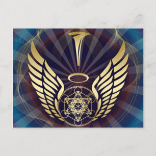 Angelic- Merkaba-Metatron cube Postcard
