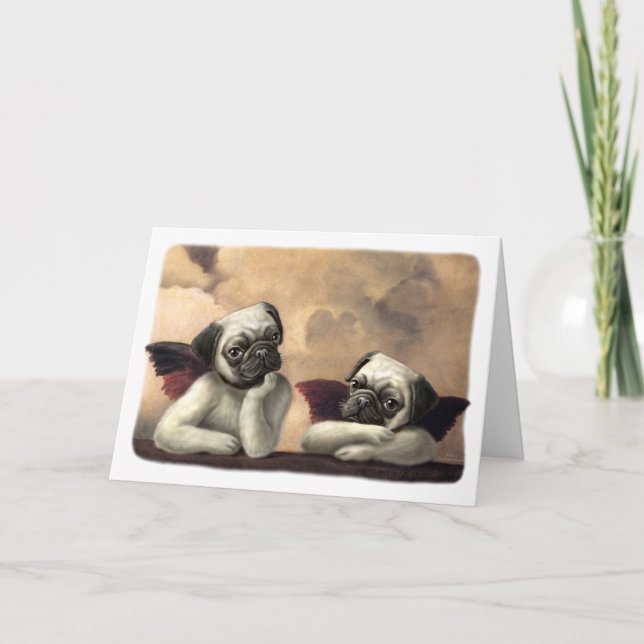 Angelic Pug Cherub Gift Items Card (Front)