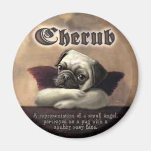 Angelic Pug Cherub Gift Items Magnet