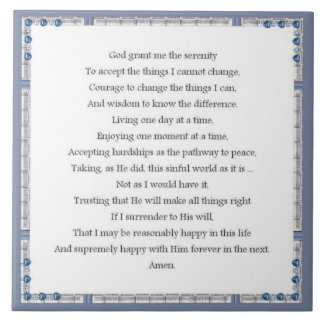 Angelic Serenity Prayer Inspirational Collection Ceramic Tile