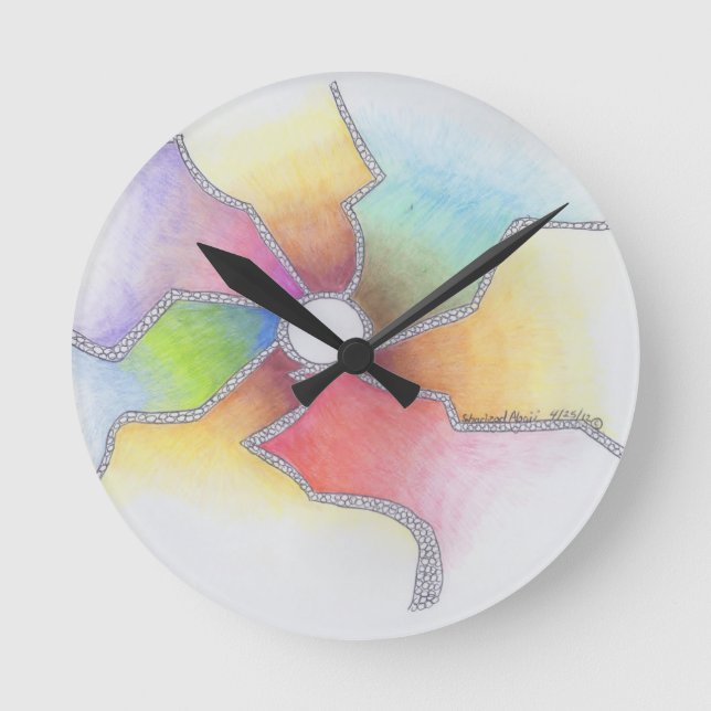 Angelic Shatter Round Clock (Front)