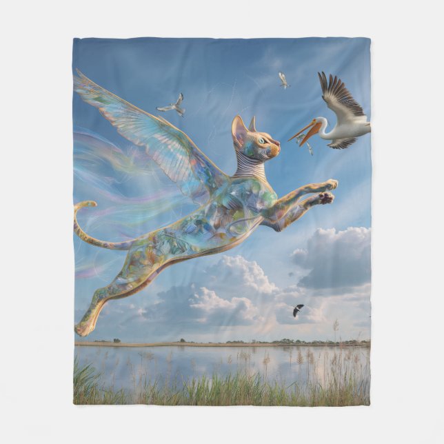 Angelic Sphynx Fleece Blanket (Front)