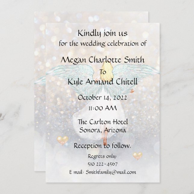 Angelic Wedding Invitation (Front/Back)