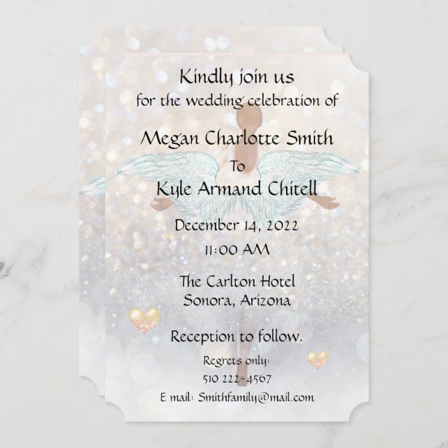 Angelic Wedding Invitation 2 (Front/Back)