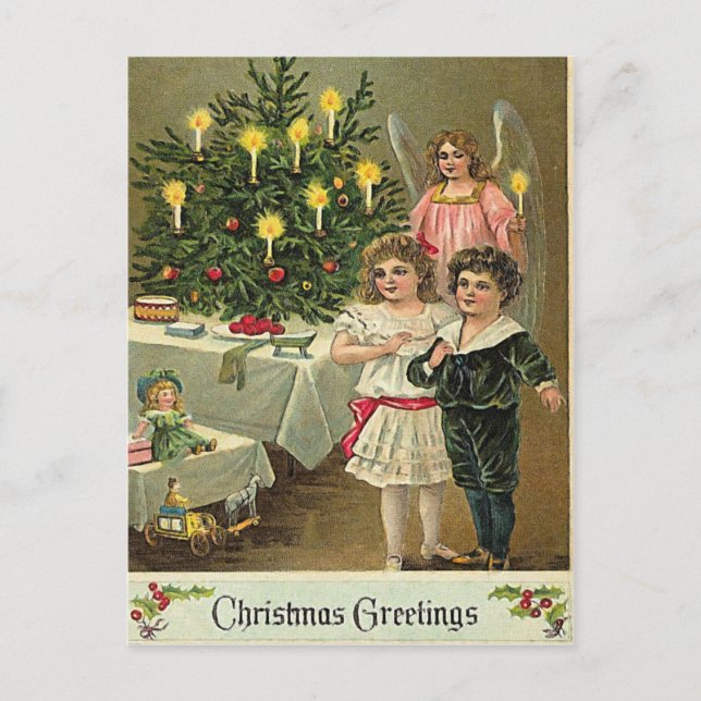 Angelic Wishes Holiday Postcard (Front)