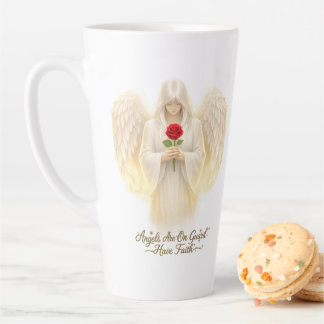 AngelicFaith GoldenHeart Latte Mug