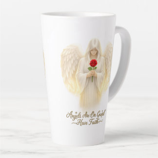 AngelicFaith GoldenHeart Latte Mug