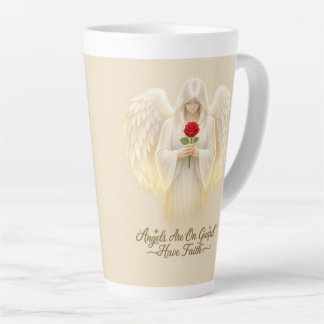 AngelicFaith GoldenHeart Latte Mug