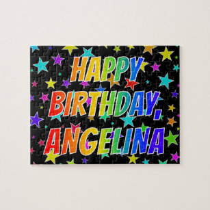 "ANGELINA" First Name, Fun "HAPPY BIRTHDAY" Jigsaw Puzzle