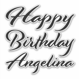 Angelina name first name black Sticker birthday