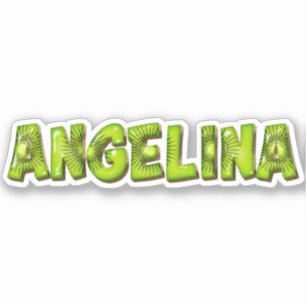 Angelina Name Kiwi Design Sticker