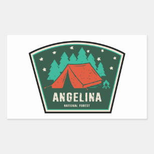 Angelina National Forest Camping Rectangular Sticker