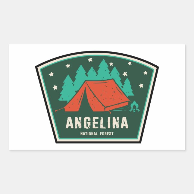 Angelina National Forest Camping Rectangular Sticker (Front)