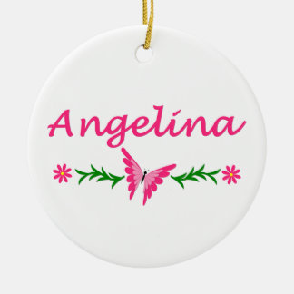 Angelina (Pink Butterfly) Ceramic Ornament
