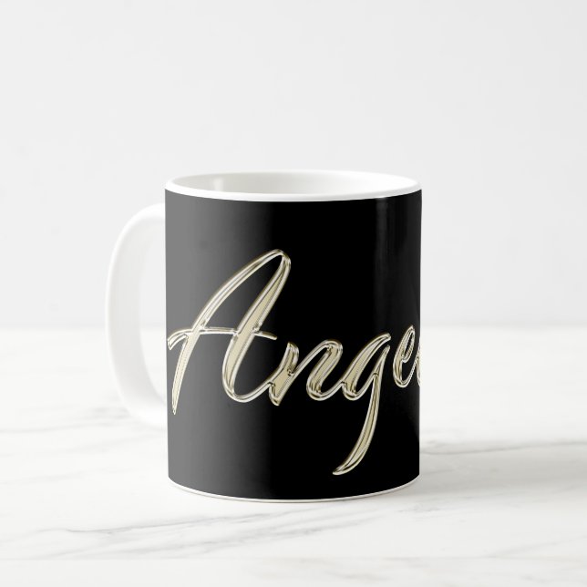 Angelina white Handwriting Tasse Kaffeetasse Coffee Mug (Front Left)